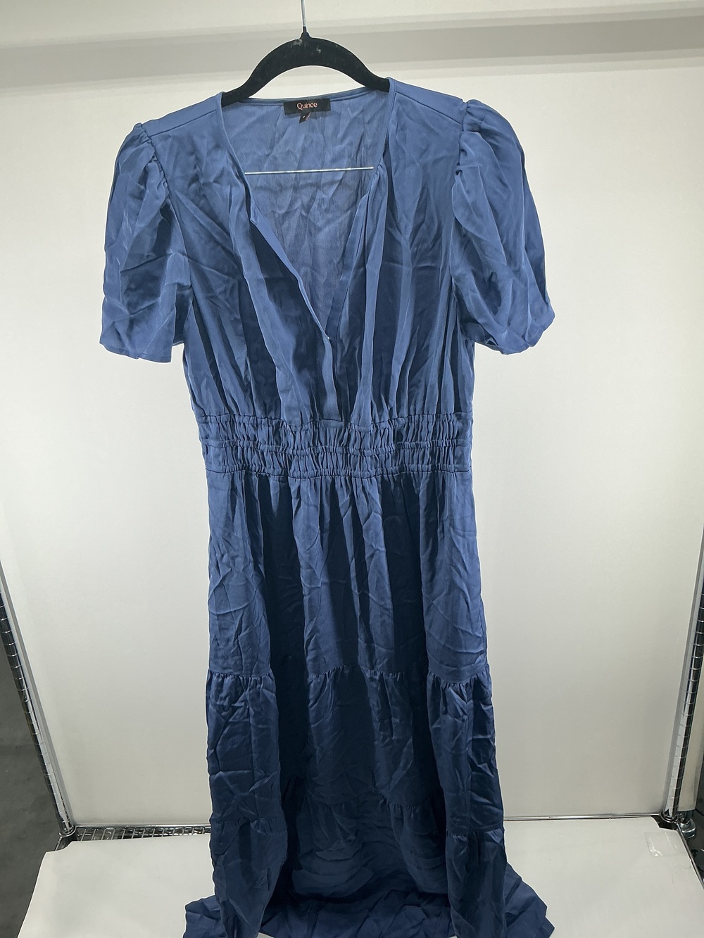 Washable Stretch Silk Tiered Maxi Dress